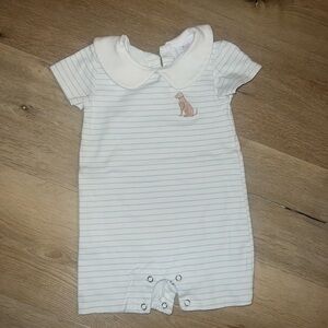 Stichy Fish Peter Pan Collar Short Puppy Romper